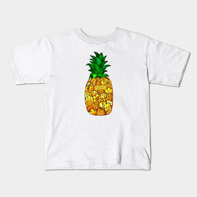 A Pineapple Kids T-Shirt by its Doodles